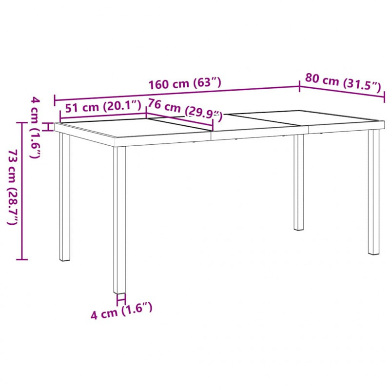 Zestaw do jadalni w ogrodzie 5 pcs Antracyt