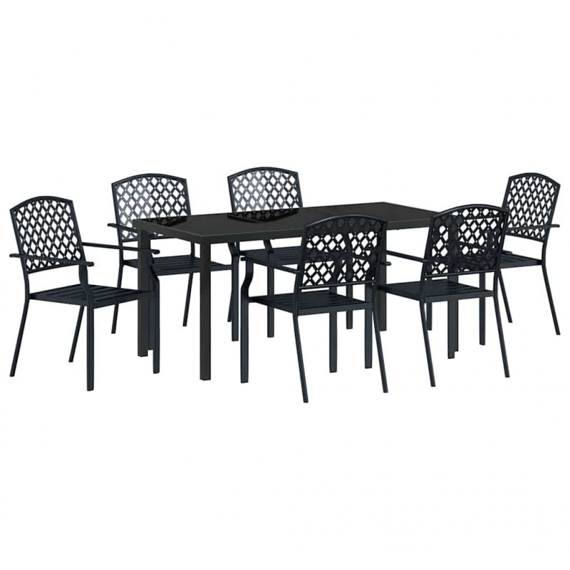 Zestaw do jadalni w ogrodzie 7 pcs Antracyt