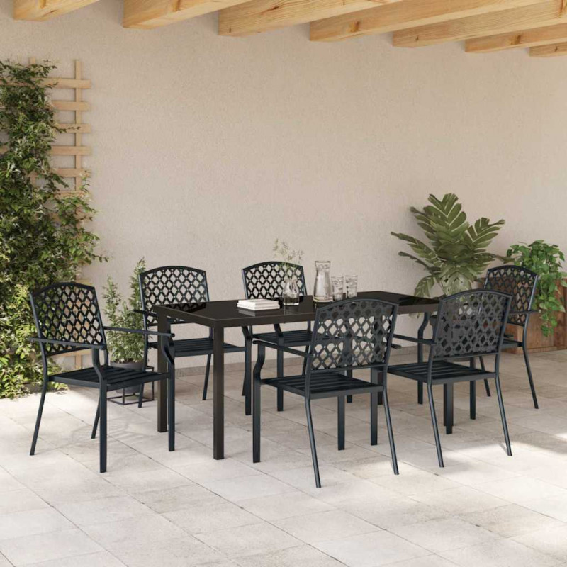 Zestaw do jadalni w ogrodzie 7 pcs Antracyt