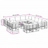 Zestaw Sof na Ogród z poduszką 14 pcs Czarny Aluminium