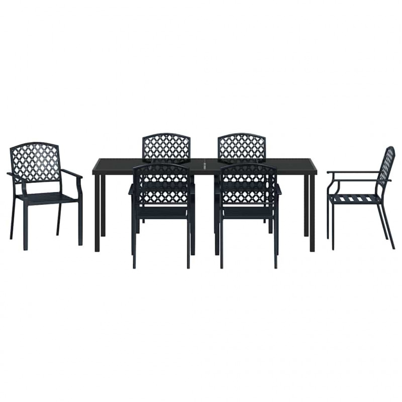 Zestaw do jadalni w ogrodzie 7 pcs Antracyt