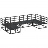 Zestaw Sof na Ogród z poduszką 6 pcs Czarny Aluminium