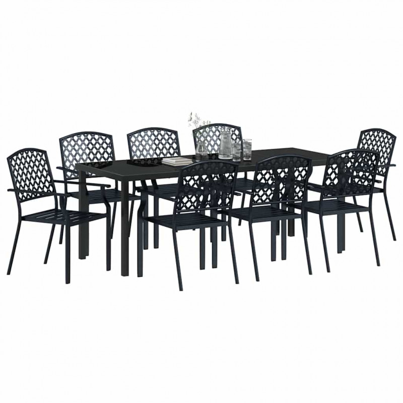Zestaw do jadalni w ogrodzie 9 pcs Antracyt