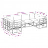 Zestaw Sof na Ogród z poduszką 6 pcs Czarny Aluminium