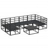 Zestaw Sof na Ogród z poduszką 7 pcs Czarny Aluminium
