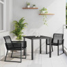 Zestaw do jadalni w ogrodzie 3 pcs Czarny
