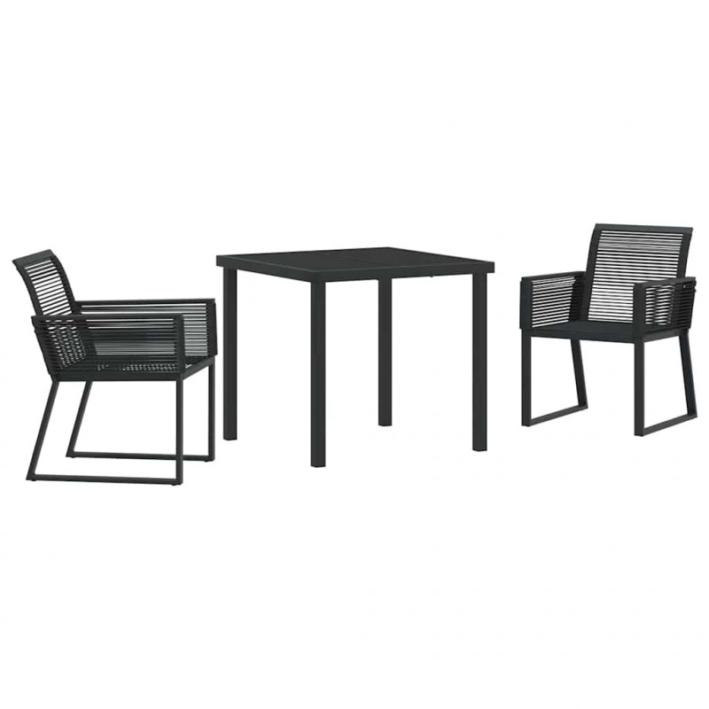 Zestaw do jadalni w ogrodzie 3 pcs Czarny