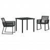 Zestaw do jadalni w ogrodzie 3 pcs Czarny