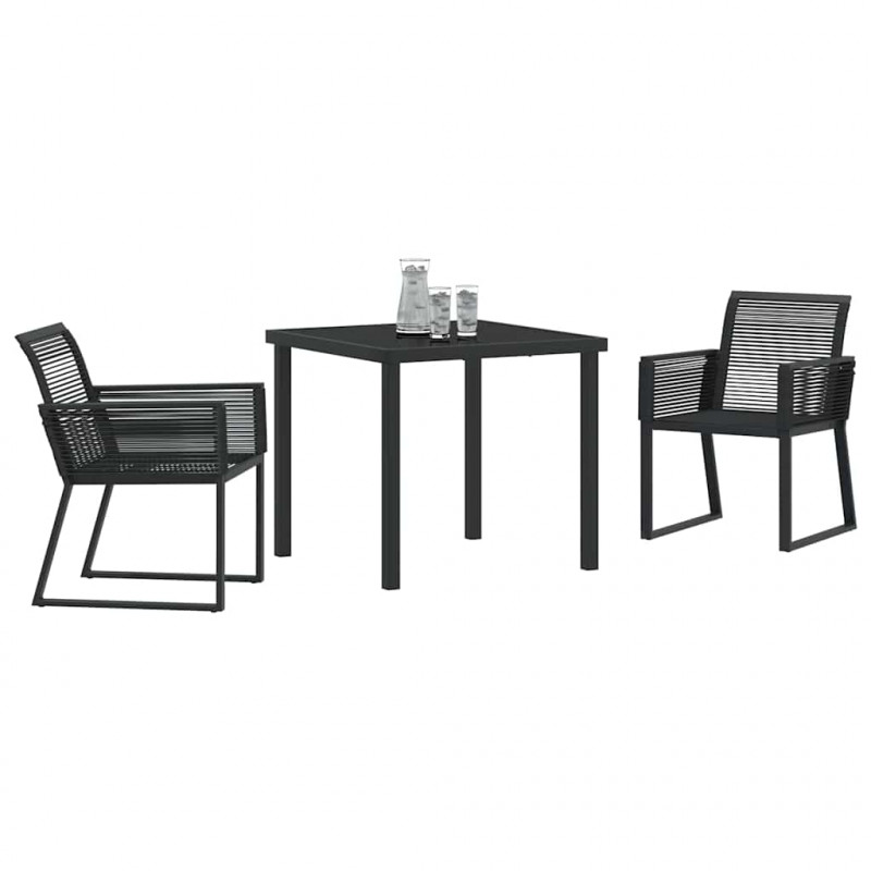 Zestaw do jadalni w ogrodzie 3 pcs Czarny
