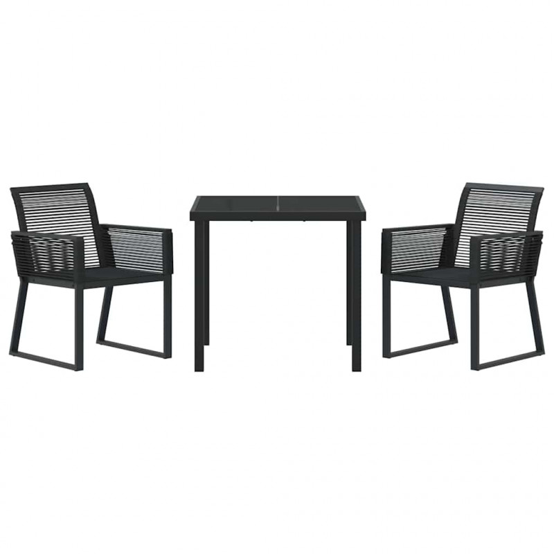Zestaw do jadalni w ogrodzie 3 pcs Czarny