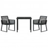 Zestaw do jadalni w ogrodzie 3 pcs Czarny