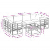 Zestaw Sof na Ogród z poduszką 7 pcs Czarny Aluminium