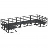 Zestaw Sof na Ogród z poduszką 7 pcs Czarny Aluminium