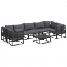 Zestaw Sof na Ogród z poduszką 8 pcs Czarny Aluminium