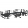 Zestaw Sof na Ogród z poduszką 8 pcs Czarny Aluminium