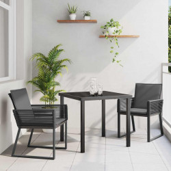 Zestaw do jadalni w ogrodzie 3 pcs Czarny