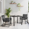 Zestaw do jadalni w ogrodzie 3 pcs Czarny