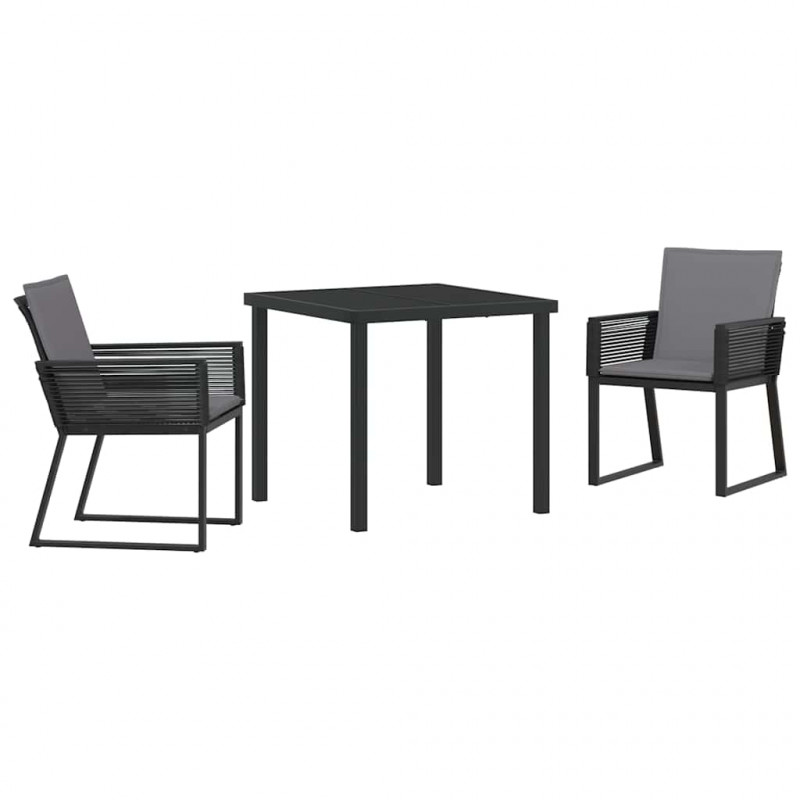 Zestaw do jadalni w ogrodzie 3 pcs Czarny