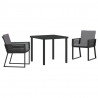 Zestaw do jadalni w ogrodzie 3 pcs Czarny