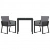 Zestaw do jadalni w ogrodzie 3 pcs Czarny