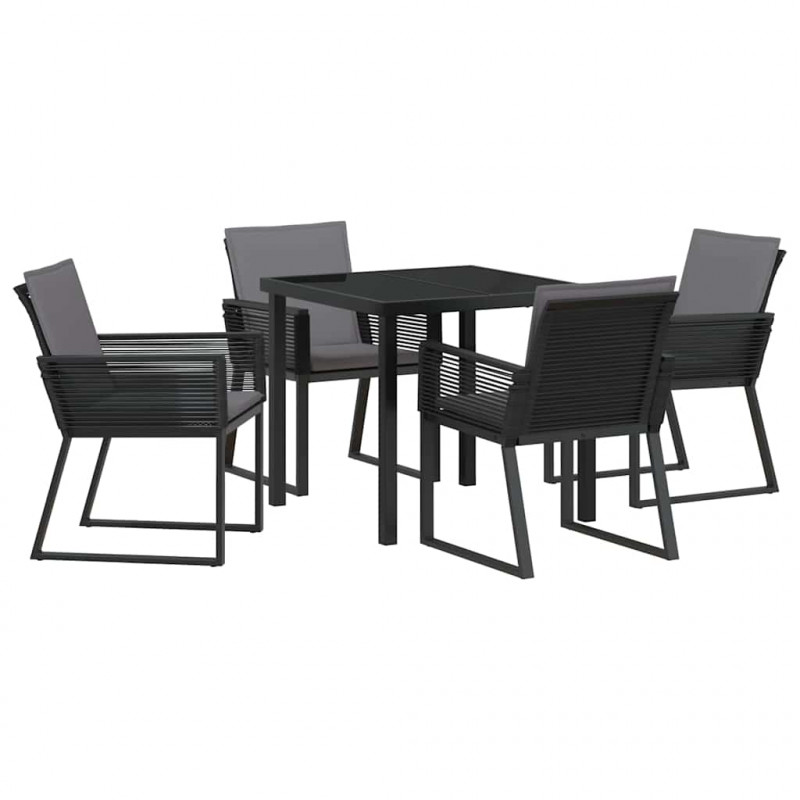 Zestaw do jadalni w ogrodzie 5 pcs Czarny