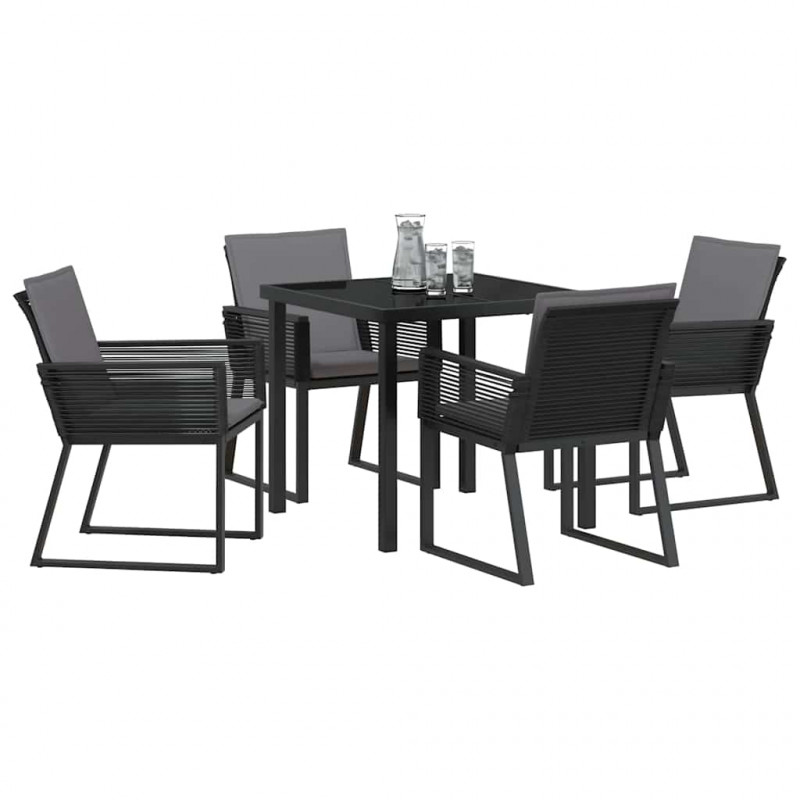 Zestaw do jadalni w ogrodzie 5 pcs Czarny