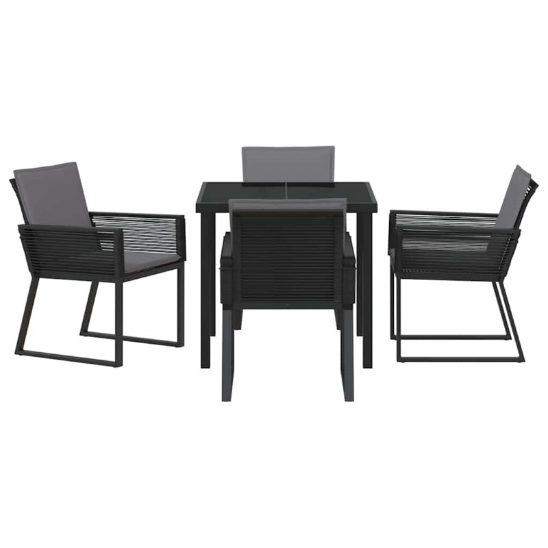 Zestaw do jadalni w ogrodzie 5 pcs Czarny