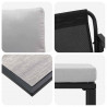 Zestaw Sof na Ogród z poduszką 6 pcs Czarny Stal