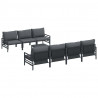 Zestaw Sof na Ogród z poduszką 8 pcs Czarny Stal