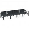 Zestaw Sof na Ogród z poduszką 4 pcs Czarny Stal