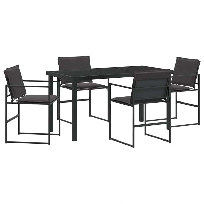 Zestaw do jadalni w ogrodzie 5 pcs Czarny
