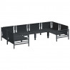 Zestaw Sof na Ogród z poduszką 6 pcs Czarny Stal