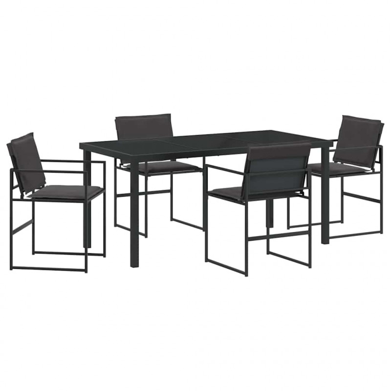Zestaw do jadalni w ogrodzie 5 pcs Czarny