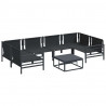 Zestaw Sof na Ogród z poduszką 7 pcs Czarny Stal