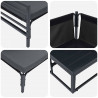 Zestaw Sof na Ogród z poduszką 7 pcs Czarny Stal