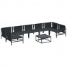 Zestaw Sof na Ogród z poduszką 8 pcs Czarny Stal