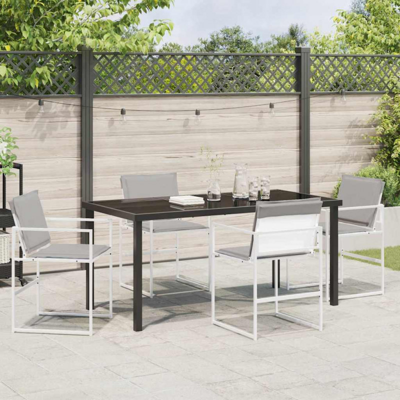 Zestaw do jadalni w ogrodzie 5 pcs Biały