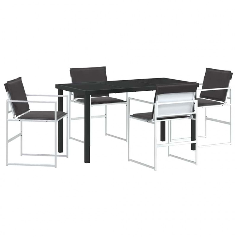 Zestaw do jadalni w ogrodzie 5 pcs Biały