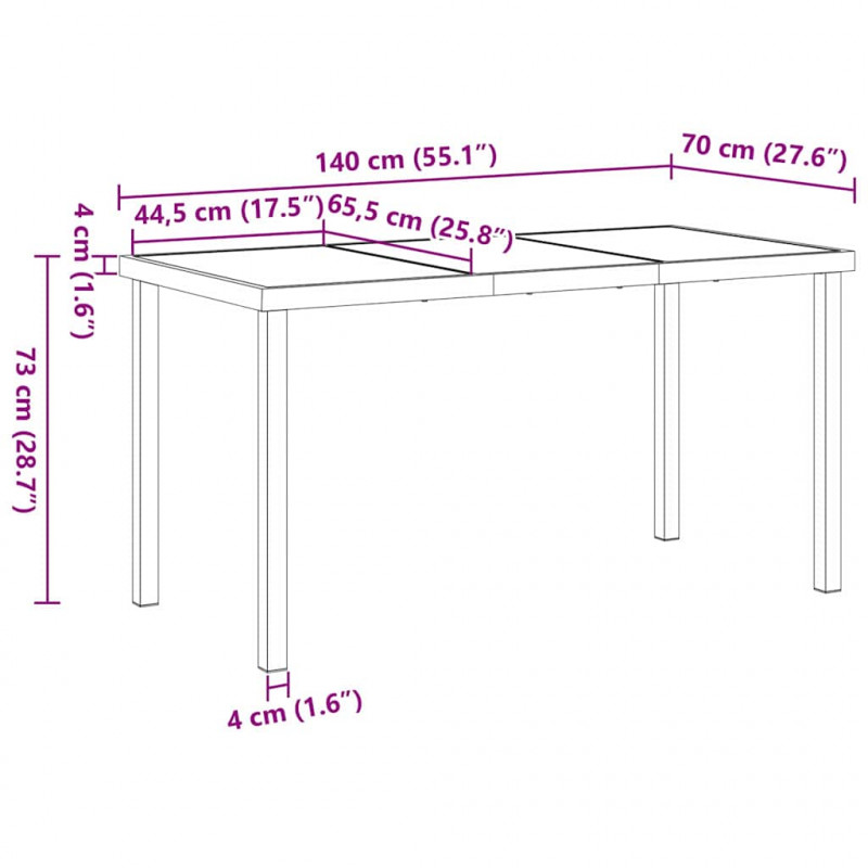 Zestaw do jadalni w ogrodzie 5 pcs Biały