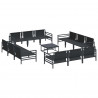 Zestaw Sof na Ogród z poduszką 13 pcs Czarny Stal