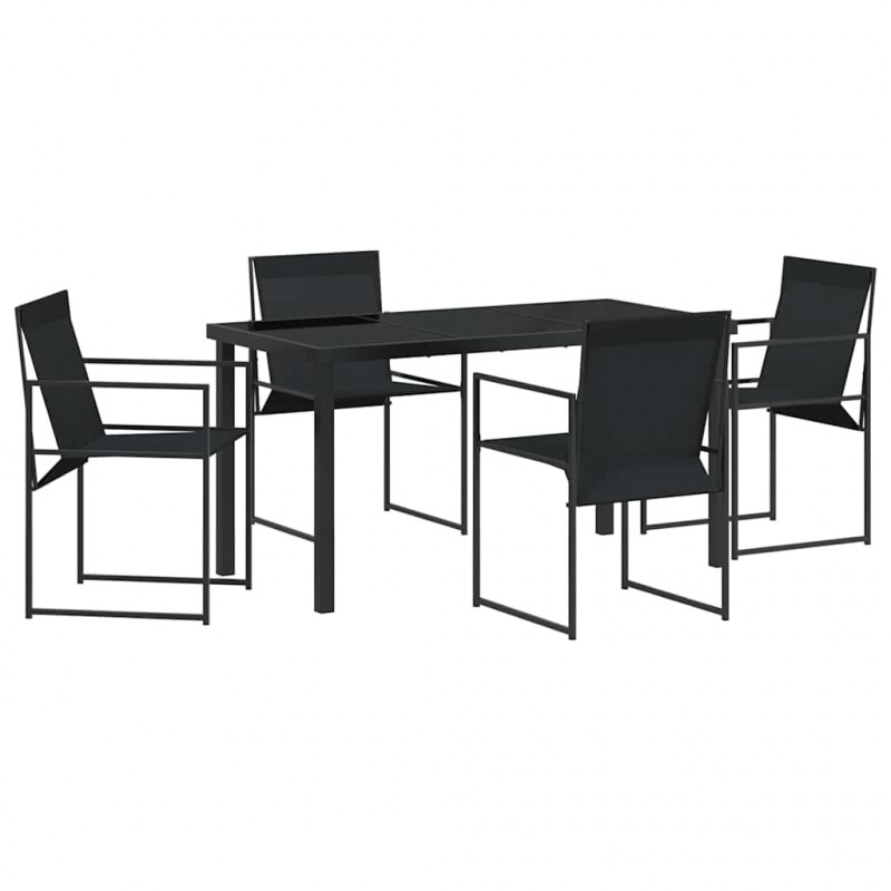 Zestaw do jadalni w ogrodzie 5 pcs Czarny