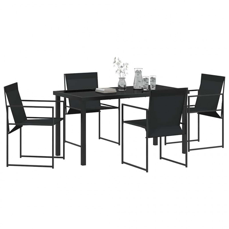 Zestaw do jadalni w ogrodzie 5 pcs Czarny