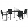 Zestaw do jadalni w ogrodzie 5 pcs Czarny