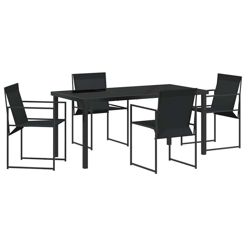 Zestaw do jadalni w ogrodzie 5 pcs Czarny