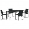 Zestaw do jadalni w ogrodzie 5 pcs Czarny