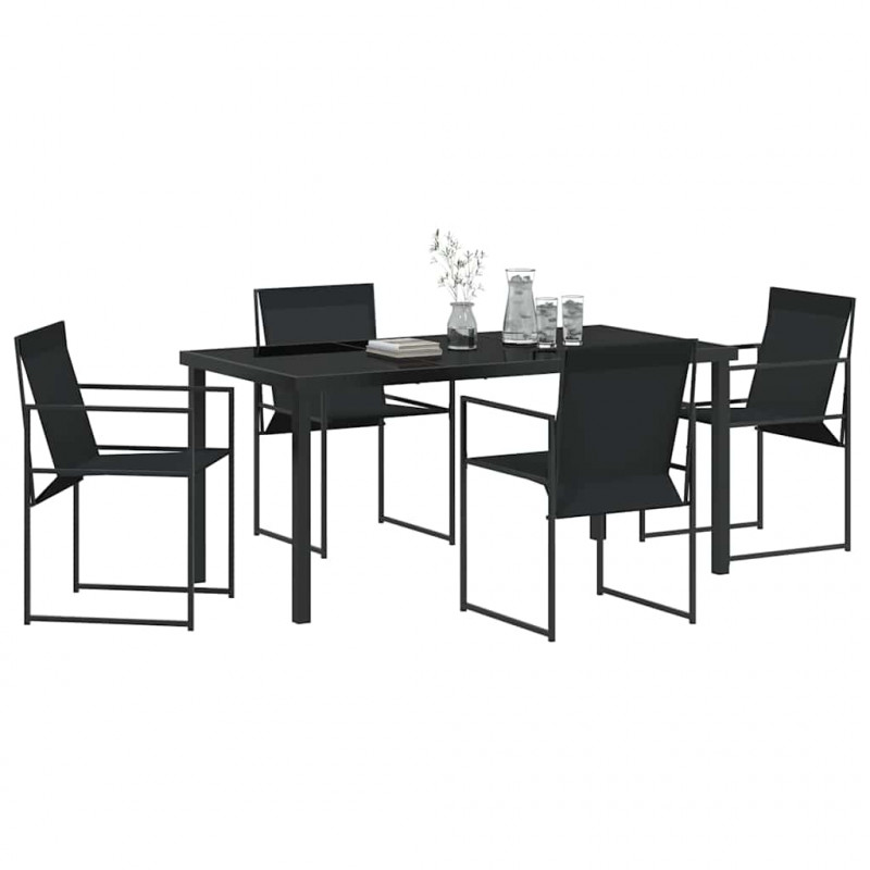 Zestaw do jadalni w ogrodzie 5 pcs Czarny