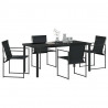 Zestaw do jadalni w ogrodzie 5 pcs Czarny