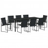 Zestaw do jadalni w ogrodzie 9 pcs Czarny