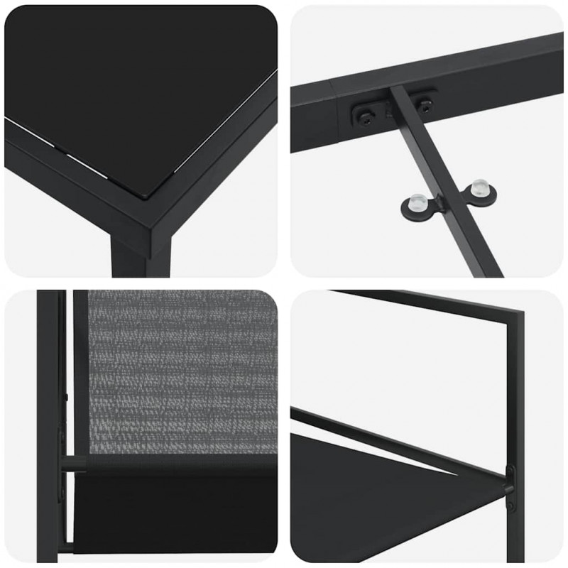 Zestaw do jadalni w ogrodzie 9 pcs Czarny