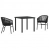 Zestaw do jadalni w ogrodzie 3 pcs Czarny